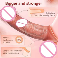 Funda Vibradora de Silicona Líquida Realista con Control por App, Dildo Grande Realista Mejorado de Goma para Hombre