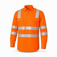 Chemise de travail de sécurité à manches longues avec bandes réfléchissantes haute visibilité et poches, uniforme de sécurité