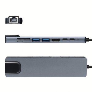 Base de Conexión Tipo-C 8 en 1 a HDTV 4K, Lector de Tarjetas TF y SD, USB 3.0, RJ45, Carga PD de 100W, Hub USB C Multipuerto - Product Image 3