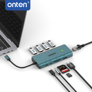 onten סיטונאי 10 ב-1 USB-C תחנת עגינה רב תכליתית 4k HD RJ45 TF SD USB שקע (אודיו ומיקרופון) USB-C(PD3.0) OTN-UC962 - Product Image 6