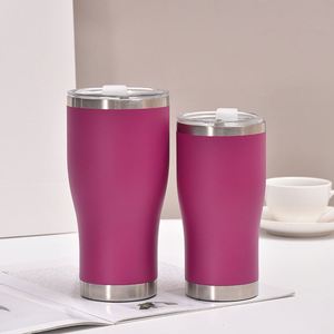20oz Curve Powder Coated Tumbler Stainless Steel <b>Double</b> <b>Wall</b> Vacuum Insulated Mug with Lid Custom Logo - Product Image 2
