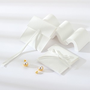 Luxury Microfiber Half Cover <b>Bow</b> Jewelry Bag Ring Earrings Studs Necklace Mini Bag Custom Logo Storage <b>Gift</b> Pouch - Product Image 3