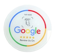 Carte NFC en acrylique RXS en vrac, compatible NFC213 13,56 MHz, autocollant de table étanche avec logo personnalisé pour restaurant, hôtel, OEM