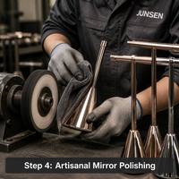 JUNSEN Présentoir à bijoux de luxe en métal en forme de T, hauteur réglable, base lestée, finition miroir, vente en gros, OEM, personnalisé