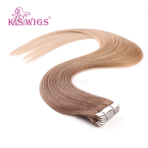 KSWIGS เทปต่อผมขายดี ขนาด 12-28 นิ้ว ผมแท้แบบ Double Drawn หนาปลายตรงธรรมชาติ - Product Image 6