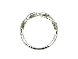 แหวนทองคำขาว 18K ประดับเพชรแบบฝัง ดีไซน์เกลียวพันกัน วงแหวนเรียบหรูสำหรับผู้หญิง - Product Image 3