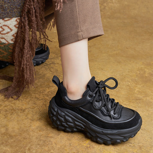 Nouvelles Bottines Chukka en Cuir à Lacets pour Femme, Plateforme Cheville, Légères et Confortables pour la Marche, Style Décontracté - Product Image 4