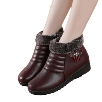 Sepatu Bot Salju Wanita Setengah Betis Musim Dingin Grosir Klasik Kulit Suede Sapi Luar Ruangan Hangat Berbulu Sepatu Bot Salju Anti-Selip Sol Karet Sepatu Katun
