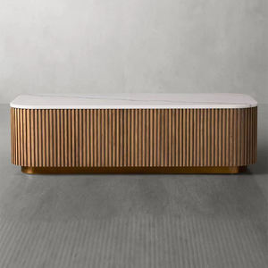 Luxury Livingroom Coffee <b>Tables</b> Modern Fluted Design <b>Stone</b> <b>Top</b> Coffee <b>Tables</b> - Product Image 1