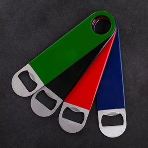 Bán Buôn Tùy Chỉnh Đồ Dùng Nhà Bếp Kim Loại Cầm Tay Thép Không Gỉ Phẳng Bia Chai Mở Thanh Lưỡi Cao Su Tráng Khoảng Trống Logo - Product Image 4