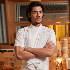 La cucina in tela estiva a maniche corte di fascia alta dello Chef Yibang è in cima alle nuove divise da Bar del ristorante per cucinare i servizi alberghieri - Product Image 4