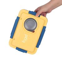 Boîte à lunch bento pour enfants en acier inoxydable 304 à 3 compartiments, avec doublure amovible, anti-fuite, pour l'école