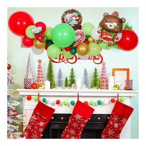 Hot Sale Große aufblasbare Luft Helium Ballon Lustige Ornamente Dekoration Frohe Weihnachten Runde Ballon Girlande Arch Kit Set
