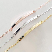 Bijoux fins Bracelet de barre en argent sterling 925 personnalisé Bracelet de nom sculpté personnalisé