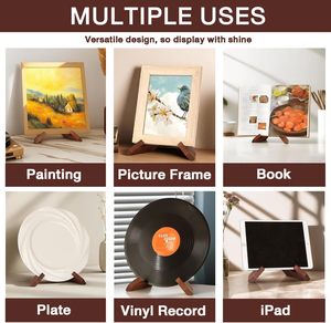 Multi-functional Wooden Cookbook <b>Stand</b> Vinyl <b>Record</b> Holder Wooden Pedestal Display <b>Stand</b> Used for Kitchen and Living Room - Product Image 6