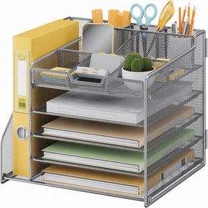 4-Tiers Mesh Metal Desk <b>Organizer</b> for Home Use Office Supplies From China-under Desk Drawer <b>File</b> Trays Crafted Metal <b>Organizer</b> - Product Image 2