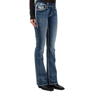 <span class=keywords><strong>Jeans</strong></span> Rock Revival de Corte <span class=keywords><strong>Bootcut</strong></span> Personalizados para Mujer, Hechos en China - Product Image 4