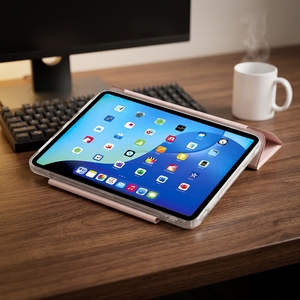 Coque rigide transparente avec support pliable magnétique antichoc pour <span class=keywords><strong>iPad</strong></span> 7/8/<span class=keywords><strong>9</strong></span>/10/11/<span class=keywords><strong>12</strong></span>/13 - Product Image 1