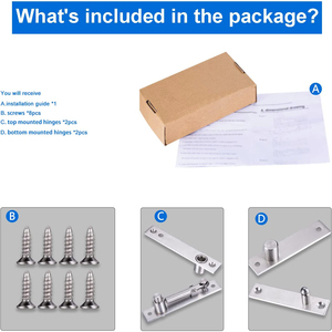 Bản lề xoay âm bằng thép không gỉ, có thể điều chỉnh trên dưới, bản lề cửa xoay chịu lực cao, dùng cho cửa phòng tắm - Product Image 6