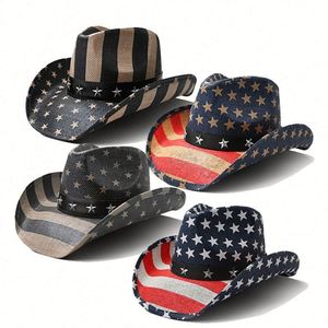 Sombrero Vaquero de Papel de Verano a la Moda, Unisex, para Hombre y Mujer, Estilo Texas, con Bordado 3D, para Viajes y Deportes, Venta al Por Mayor - Product Image 2