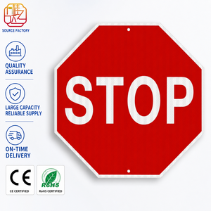 Señal de Stop Octogonal Señal de Parada de Aluminio Personalizada Película Reflectante Superfuerte que Garantiza una Visibilidad Clara en la Noche. - Product Image 1