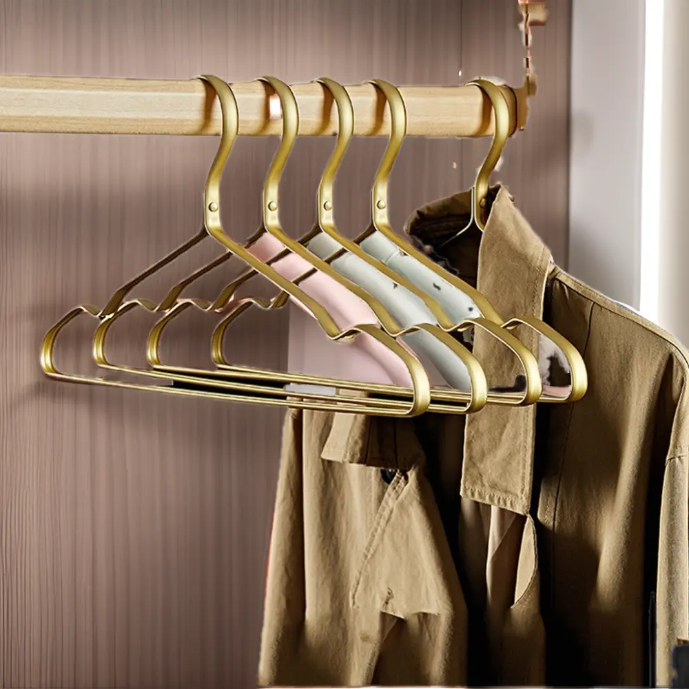 Free Shipping Steel Pants Plates Rose Gold Aluminum Multi-function Clothing Hanger Custom Logo Windproof Free Retail Single /