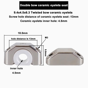 SenGuang 650 Stranding Machine Yarn Guide Zirconia Eyelet <b>White</b> <b>Mirror</b> Polished Ra 0.1 HRA88 Inner Hole 4.5mm Seat Hole Distance - Product Image 2