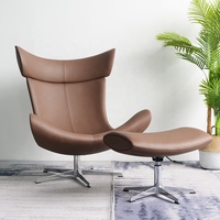 Le salon en cuir décontracté moderne est confortable canapé accent chaise luxe Rotation canapé chaises hall canapé chaise