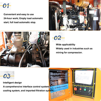 Compresseur d'air à vis diesel portable 7 bar 8 bar 10 bar compresseur industriel pour appareil de forage à essence