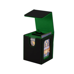 Premium Ultra Pro Style Display Deck Box aus PU-Leder mit 2 Trennwänden und 1 Toploader für 100 Doppelt-Gehüllte Karten zur TCG-Aufbewahrung - Product Image 1