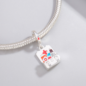 Breloques en argent Pan Charms : Trousse de premiers secours, Stéthoscope, Chapeau d'infirmière, Perles médicament, compatibles avec bracelet original, bijoux, Docteur Berluque - Product Image 4