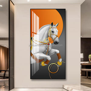 Luxe Glas Aluminium Rider Paard Dier Muur Picture Running Paard Diamant Cyrstal Schilderen - Product Image 1