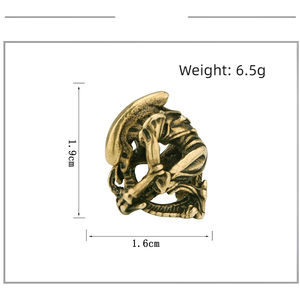 황동 공예 머리 동상 패션 비즈 로마 스파르타 헬멧 매력 팔찌 열쇠 고리 DIY 액세서리 - Product Image 2