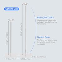 Lot de 10 supports de ballons en acrylique transparent durables de 23.6 pouces de hauteur pour la décoration de la pièce maîtresse de table