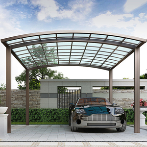 Toldo de Techo Arqueado con Estructura de <span class=keywords><strong>Aluminio</strong></span> para Exteriores, Garaje, Cobertizo, Patio, Estacionamiento para 2 Autos, Diseño Natural Simple, Recubrimiento en Polvo - Product Image 3