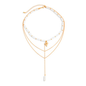 Collar <span class=keywords><strong>de</strong></span> Moda para Mujer con Colgante <span class=keywords><strong>de</strong></span> Cuentas en Forma <span class=keywords><strong>de</strong></span> Corazón, Cadena Delgada para Clavícula - Product Image 5