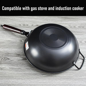 Casseroles de <span class=keywords><strong>Wok</strong></span> de haute qualité de 32cm, pas de rouille, casserole de cuisine domestique, couvercle en verre, cuisinière à Induction, <span class=keywords><strong>Wok</strong></span> - Product Image 5