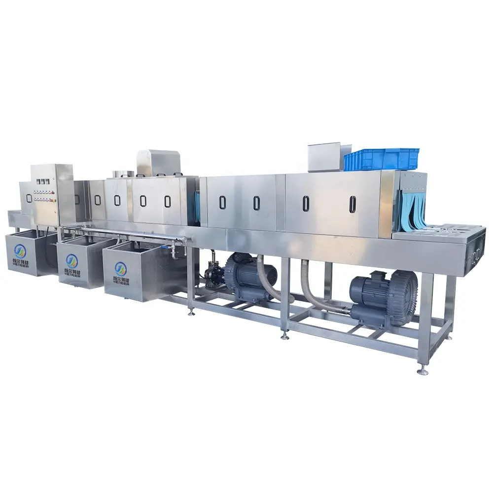 Industriële Elektrische Transportband Wasmachine Hogedruk Reiniger Warm Water Reinigingspomp Motor-Krat Mand Lade Pallet Wasmachine