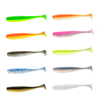 Lot de 25, 50 ou 100 Leurres Souples de Pêche de 6cm, 7cm, 9.5cm avec Têtes Plombées, Queue en T, Bioniques et Artificiels en 10 Couleurs