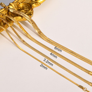 高級PVD18K金メッキ光沢防水変色防止ヘリンボーンスネークベーシックステンレススチールブレスレット - Product Image 2