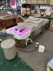 Yicheng Usine Vente Chaude <span class=keywords><strong>Protection</strong></span> De L'environnement En Cuir PU salon de beauté Tête Spa <span class=keywords><strong>Massage</strong></span> Shampooing Lit en haute qualité - Product Image 2