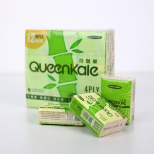 Papel tisú de bolsillo de pulpa de bambú virgen suave de 4 capas con logotipo personalizado para uso doméstico y viajes - Product Image 3