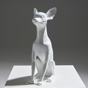 Maniquí de Fibra de Vidrio Blanco Mate para Exhibición de Ropa para Mascotas, Modelo de Chihuahua de Raza Pequeña - Product Image 6