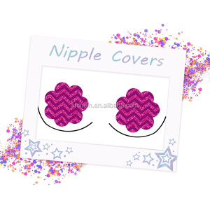 แผ่นปิดจุกนมแบบเซ็กซี่สำหรับผู้หญิง ลายดอกไม้สีชมพูวิ้งๆ - Product Image 2