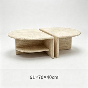 Convient aux suites modulaires intérieures, design moderne luxueux, marbre beige, travertin naturel rond - Product Image 1