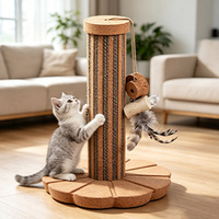 Grand grattoir pour chat en liège ondulé, base Lotus, jouet interactif, grattoir vertical moderne et minimaliste pour