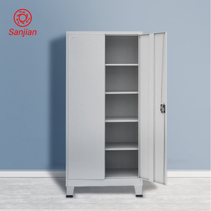 Sanjian <span class=keywords><strong>KD</strong></span> ตู้เก็บเสื้อผ้าห้องนอนสีเทา,ตู้เก็บของโลหะ Almirah ตู้เสื้อผ้าเหล็กประตูบานสวิง2อัน - Product Image 5