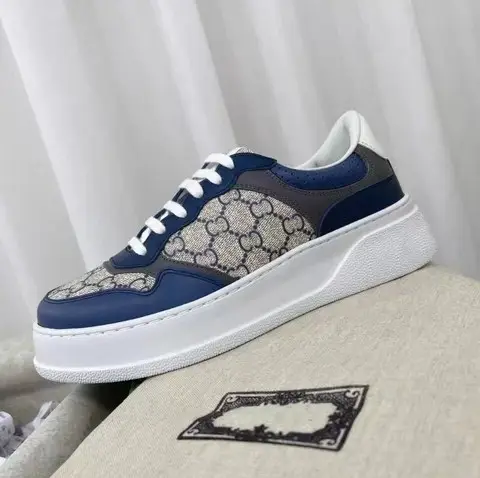 Echt Lederen Dikke Bodem Retro Presbyopic Biscuit Luxe Sneakers Veterschoenen Voor Heren Sneakers Mode