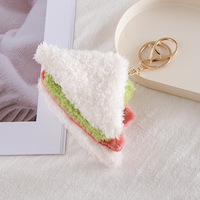 Ensemble de porte-clés en peluche Hamburger et Cupcake, poupées alimentaires en peluche douce, breloques de sac, pendentif cerise mignon, ornements à suspendre pour sac à dos, cadeau
