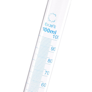 Lab Use Graduated <b>Glass</b> <b>Cylinder</b> 100ml With Plastic Base For Chemical Measurement - Product Image 4